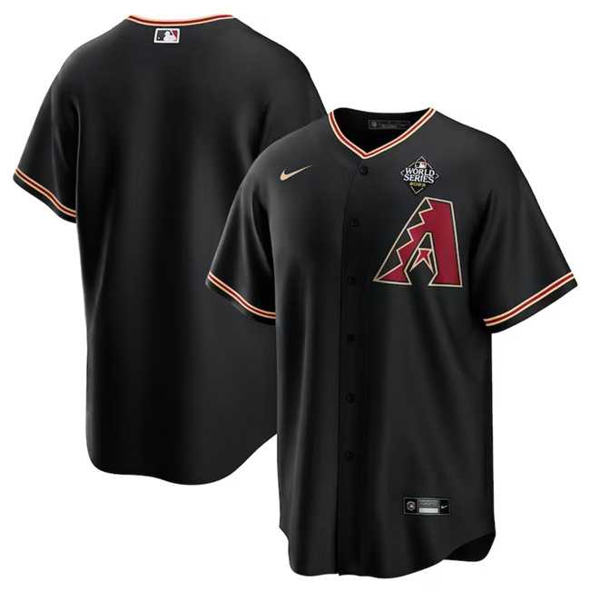 Mens Arizona Diamondbacks Blank Black 2023 World Series Cool Base Stitched Jersey Dzhi